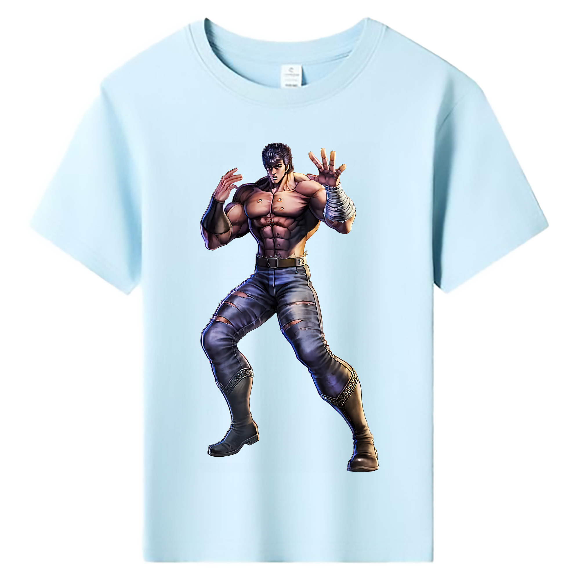 （画像用） 北斗の拳 Fist of the North Star 綿100％キッズTシャツ（フロントプリント）